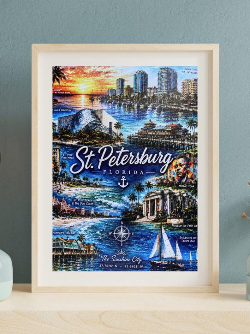 St. Petersburg Florida Canvas Wall Art β The Sunshine City Collection (11x14) - Picture 1 of 4